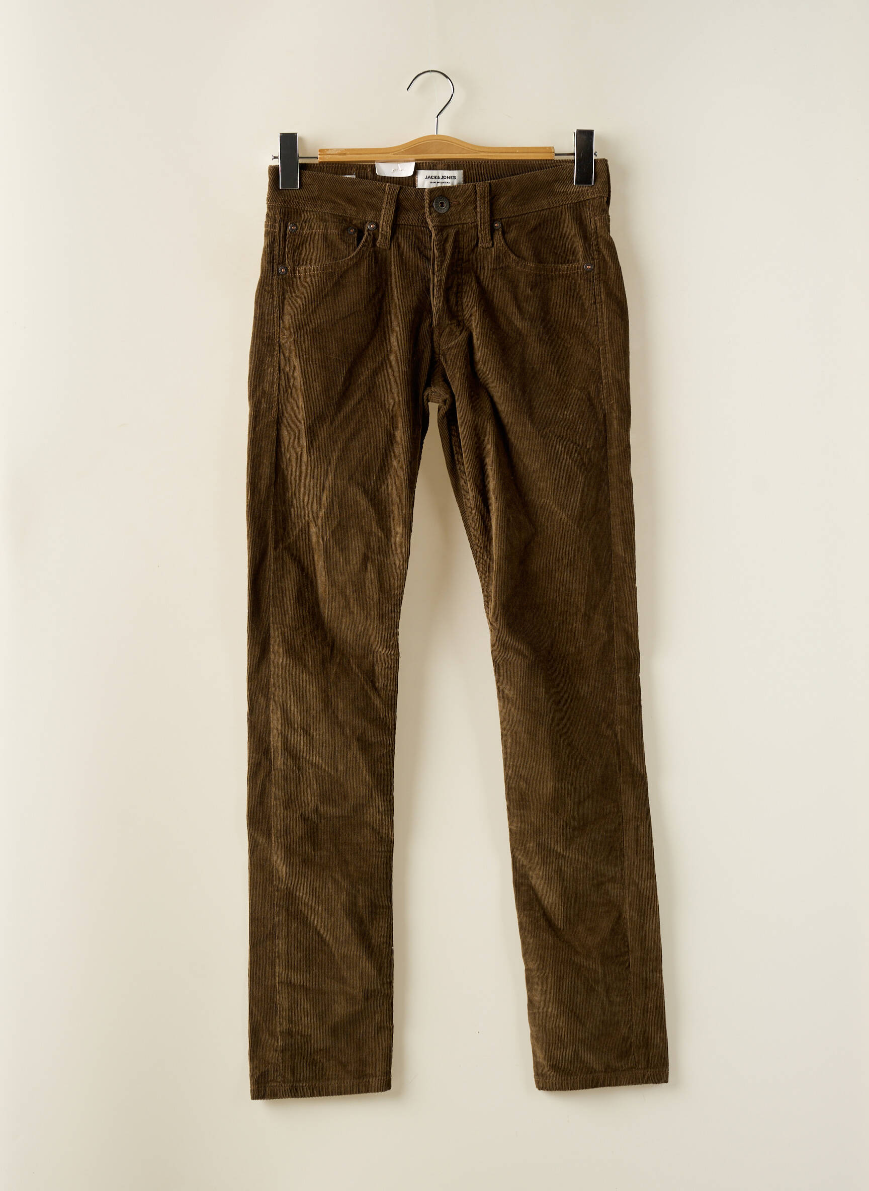 Lieknos kelnės aksomo audimas normala dydis rudas JACK & JONES vyras
