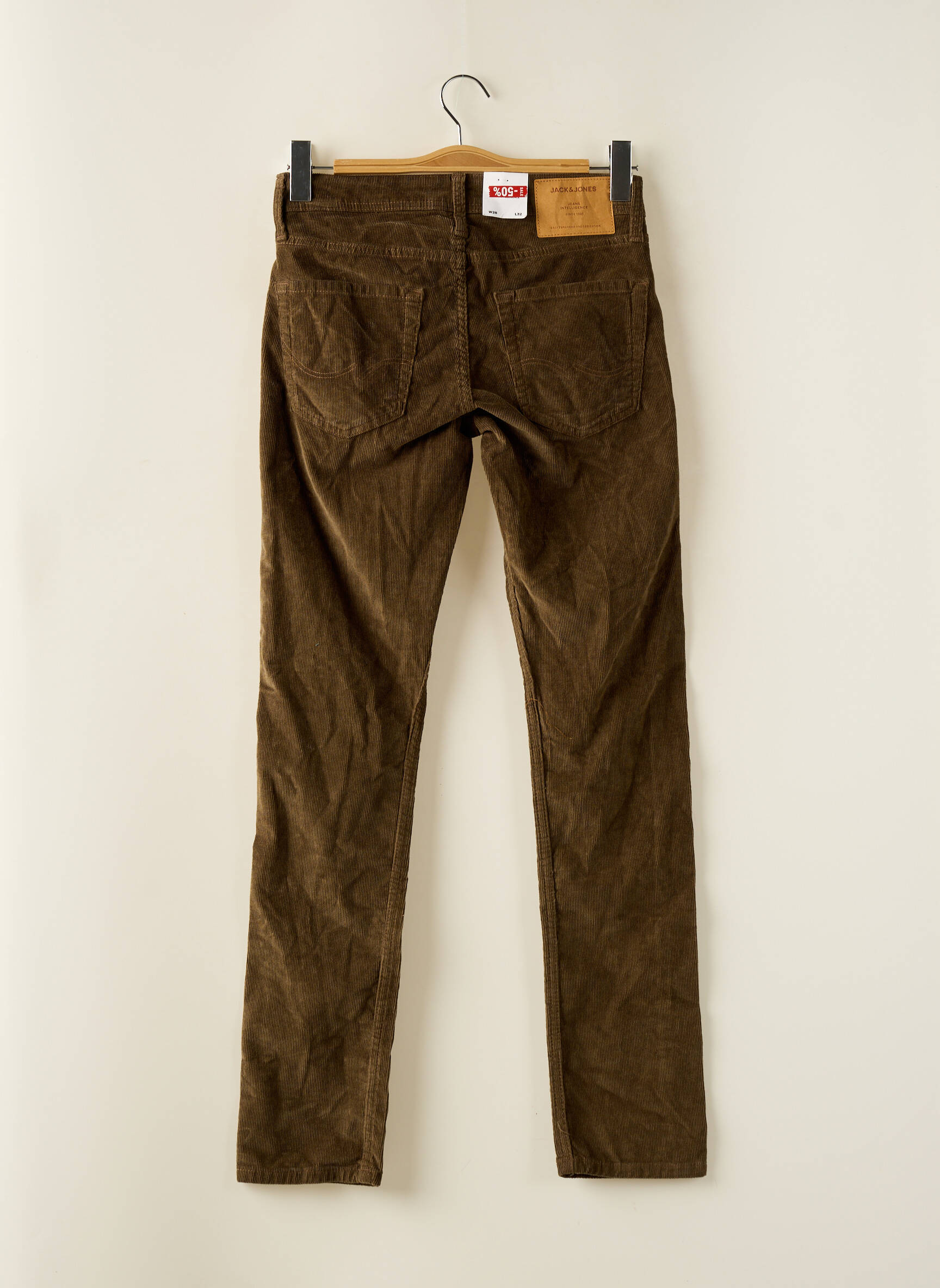 Lieknos kelnės aksomo audimas normala dydis rudas JACK & JONES vyras