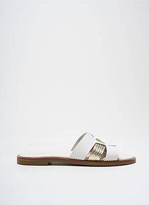 Mule/sabotai satino audinys plokščias kulnas iki 3 cm baltas GIRLHOOD moteris