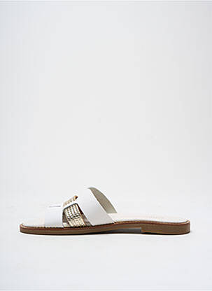 Mule/sabotai satino audinys plokščias kulnas iki 3 cm baltas GIRLHOOD moteris