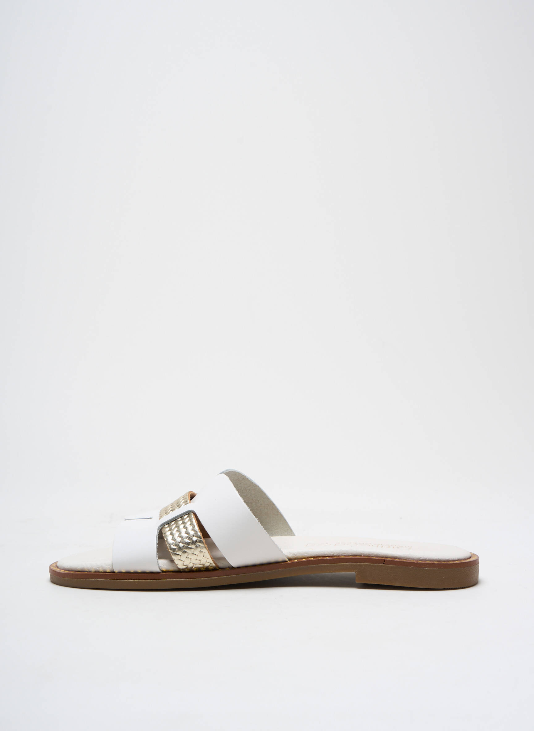 Mule/sabotai satino audinys plokščias kulnas iki 3 cm baltas GIRLHOOD moteris