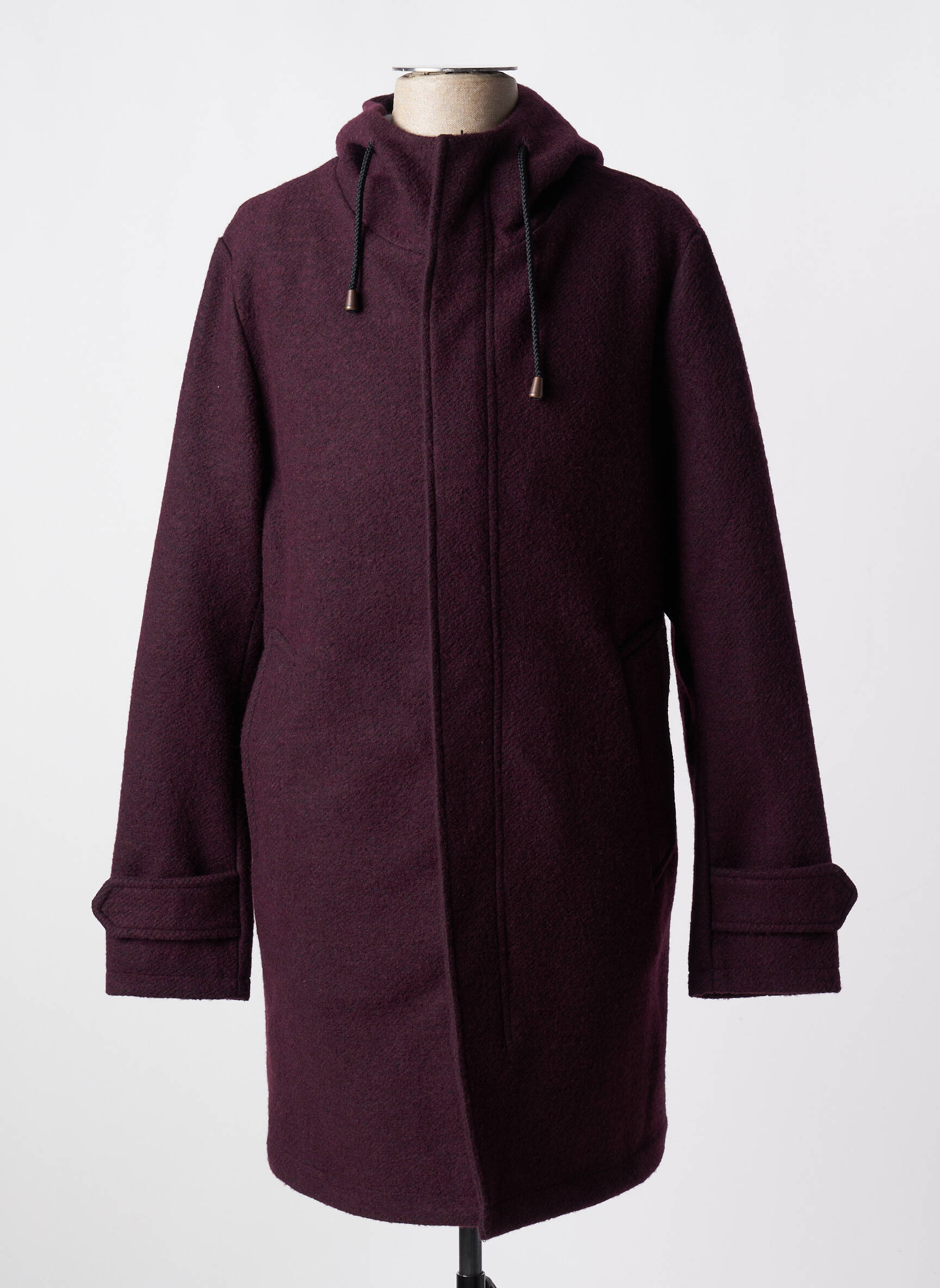 Ilgas paltas su gobtuvu su gobtuvu violetinis AT.P.CO vyras