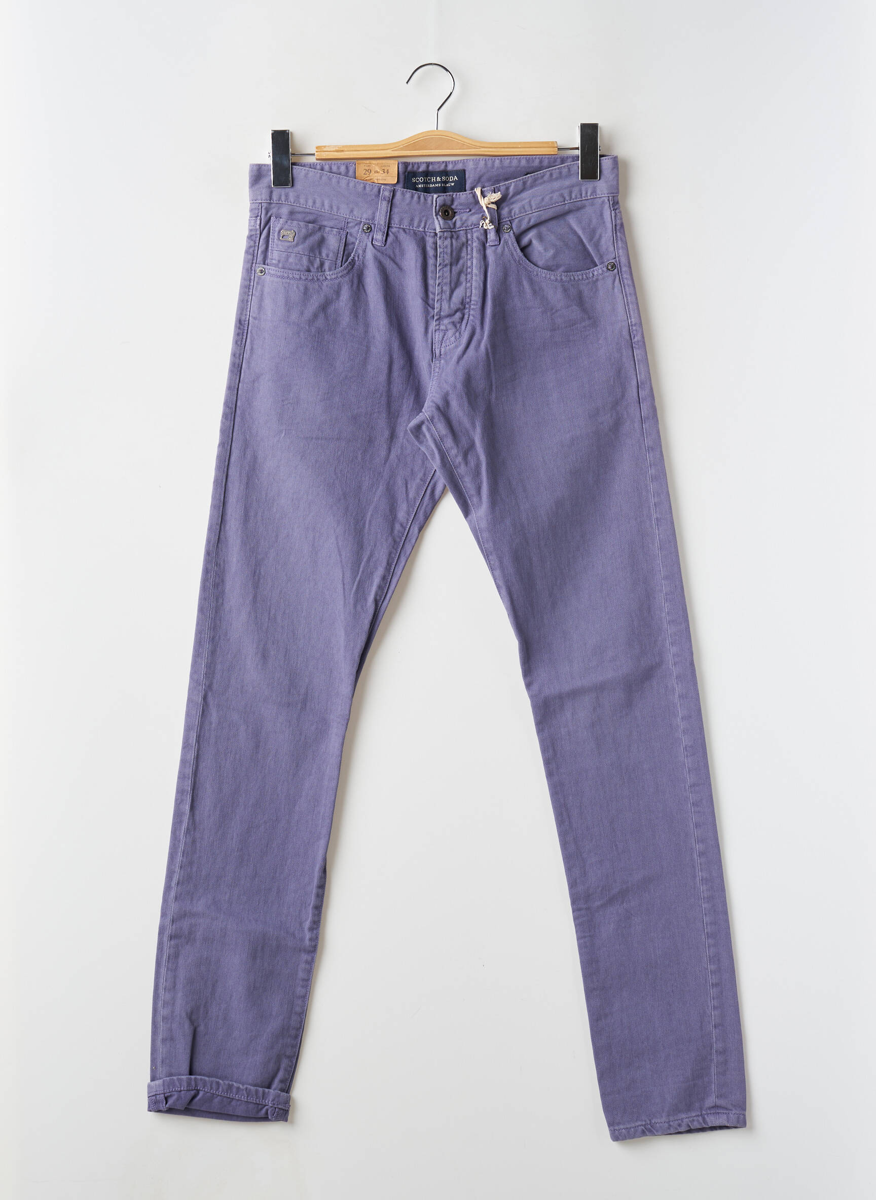 Lieknos kelnės uždarymas su užtrauktuku po mygtuku uždengimu normala dydis violetinis MAISON SCOTCH vyras