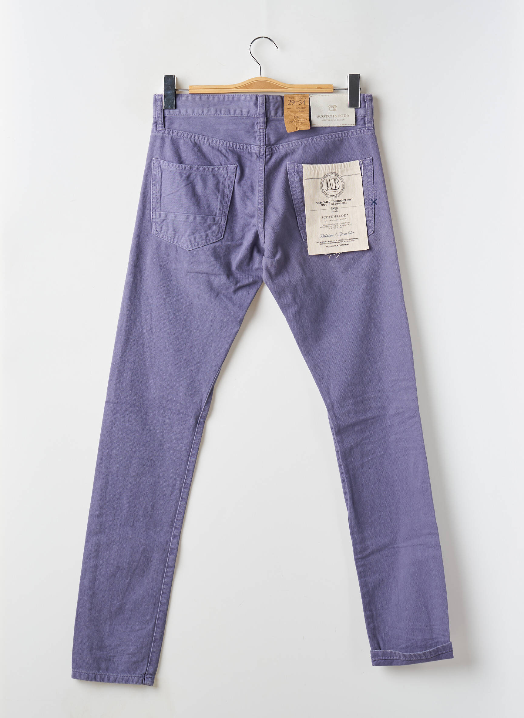 Lieknos kelnės uždarymas su užtrauktuku po mygtuku uždengimu normala dydis violetinis MAISON SCOTCH vyras