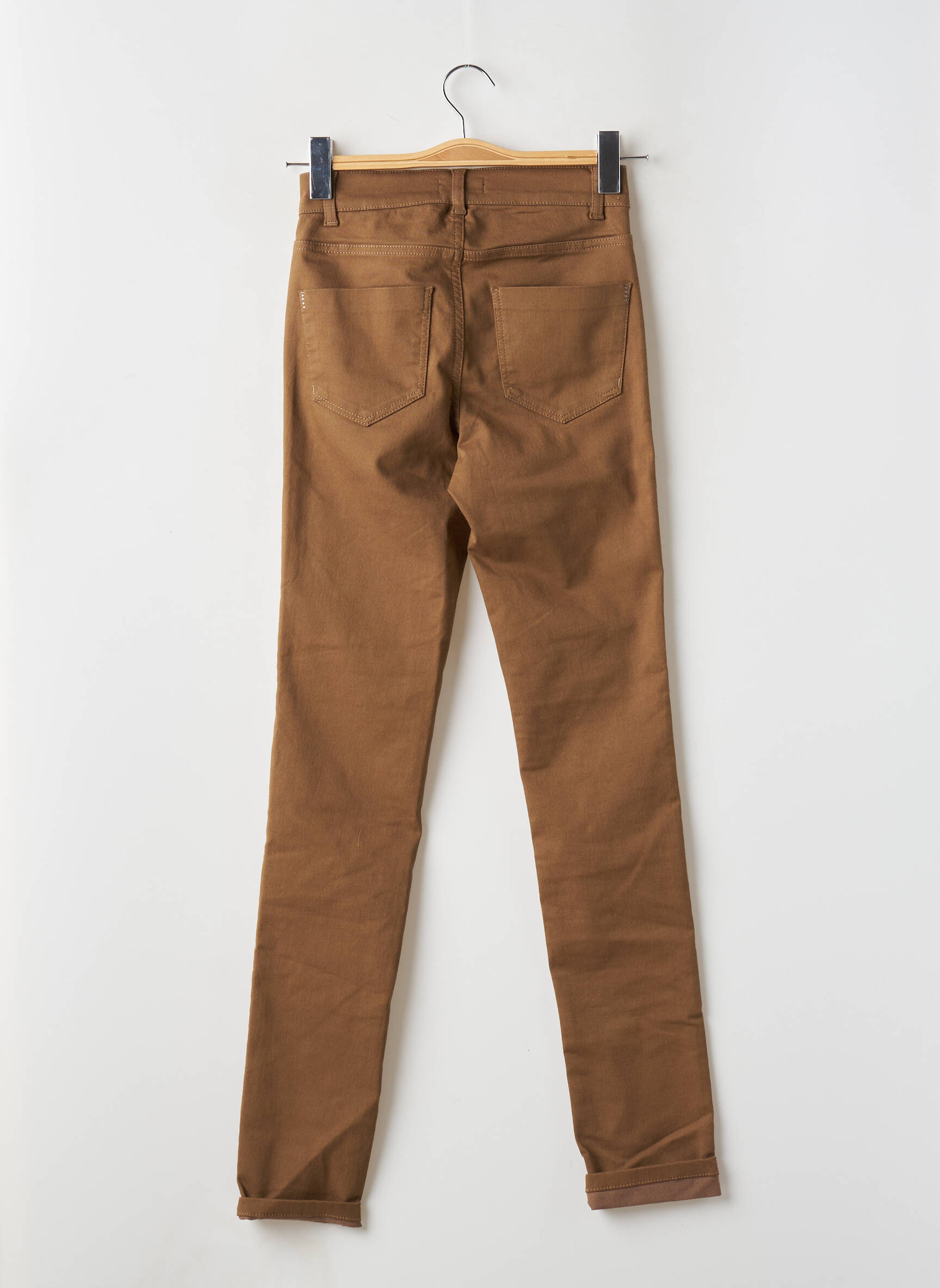 Lieknos kelnės aukšta talija aukšta talija rudas CAROLL moteris