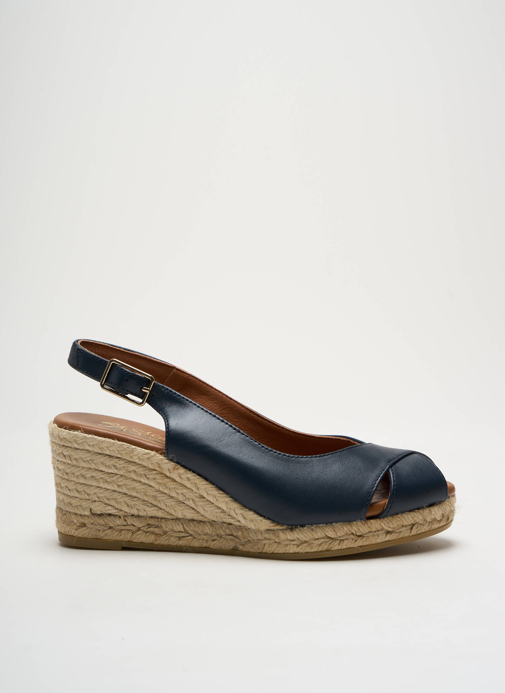 Espadrilės satino audinys kulnas nuo 4 iki 6 cm mėlyna LA MAISON DE L'ESPADRILLE moteris