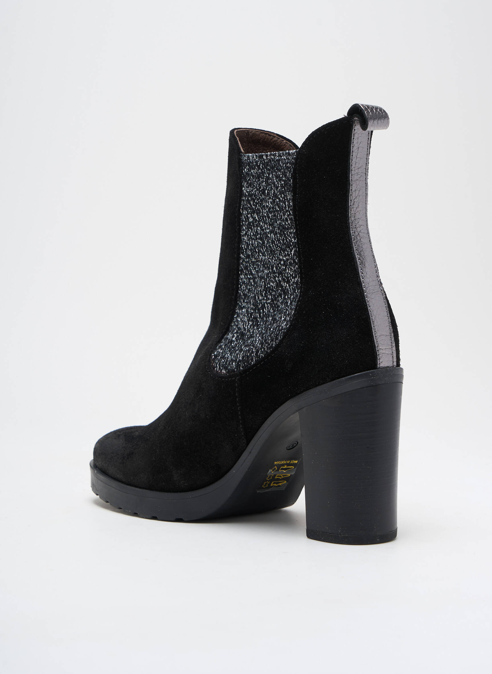 Batai/botai nubuko audinys kulnas nuo 7 iki 9 cm juodas MINKA DESIGN moteris