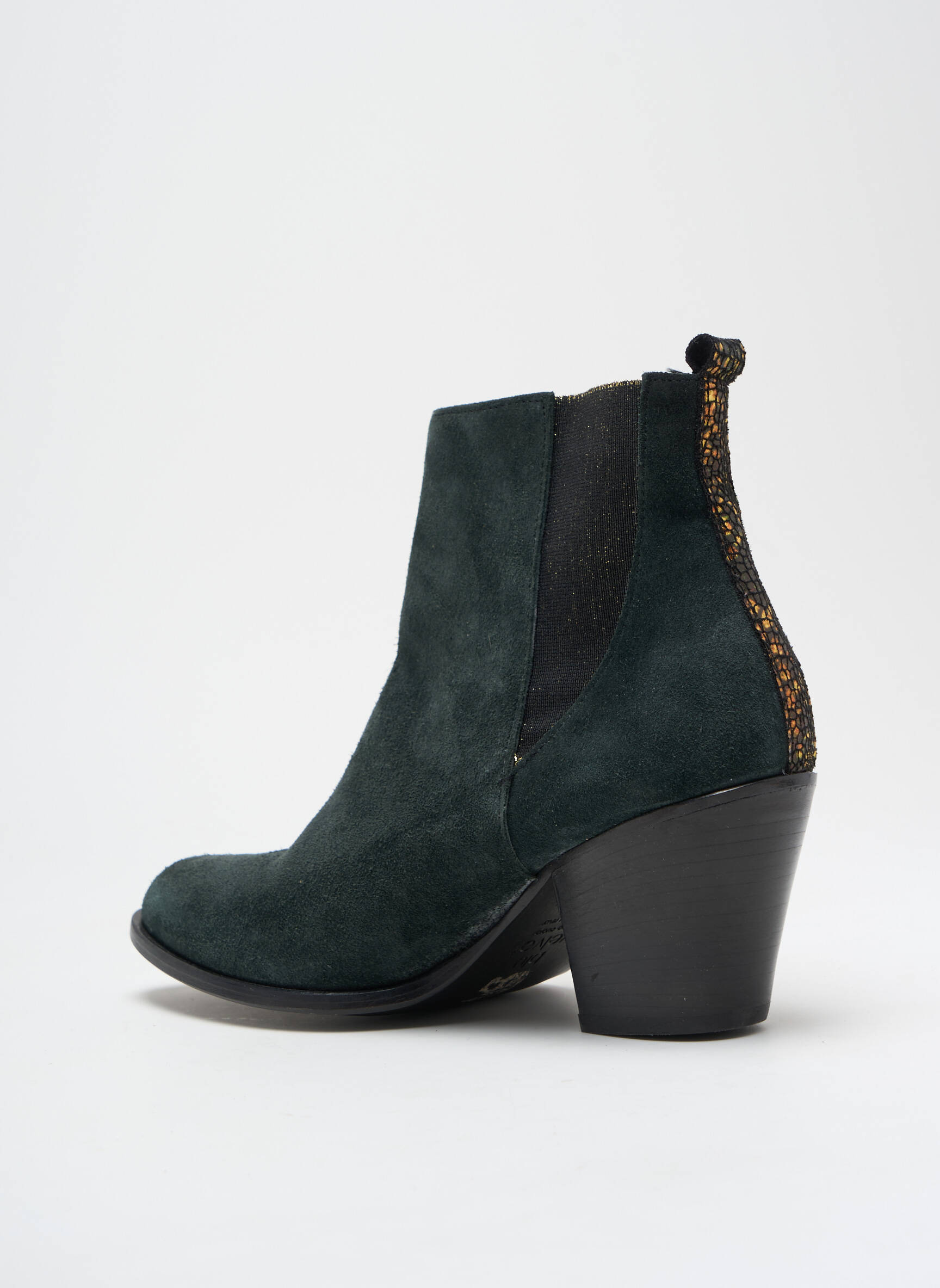 Batai/botai satino audinys kulnas nuo 4 iki 6 cm žalias BLU VELVET moteris