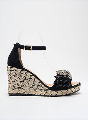 Espadrilės nubuko audinys kulnas nuo 7 iki 9 cm juodas GAIMO moteris