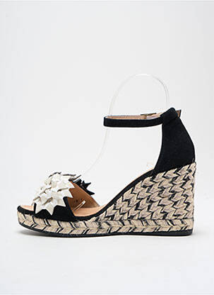 Espadrilės nubuko audinys kulnas nuo 7 iki 9 cm juodas GAIMO moteris