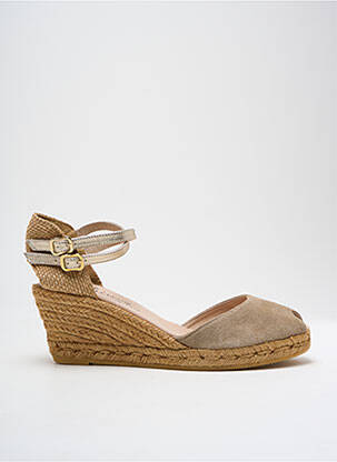 Espadrilės satino audinys kulnas nuo 4 iki 6 cm auksas GAIMO moteris