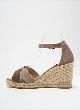 Espadrilės nubuko audinys kulnas nuo 7 iki 9 cm rudas GAIMO moteris
