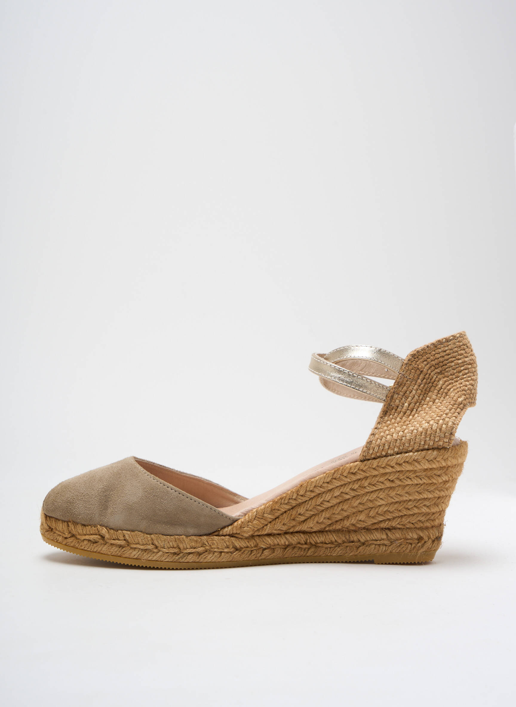 Espadrilės satino audinys kulnas nuo 4 iki 6 cm auksas GAIMO moteris