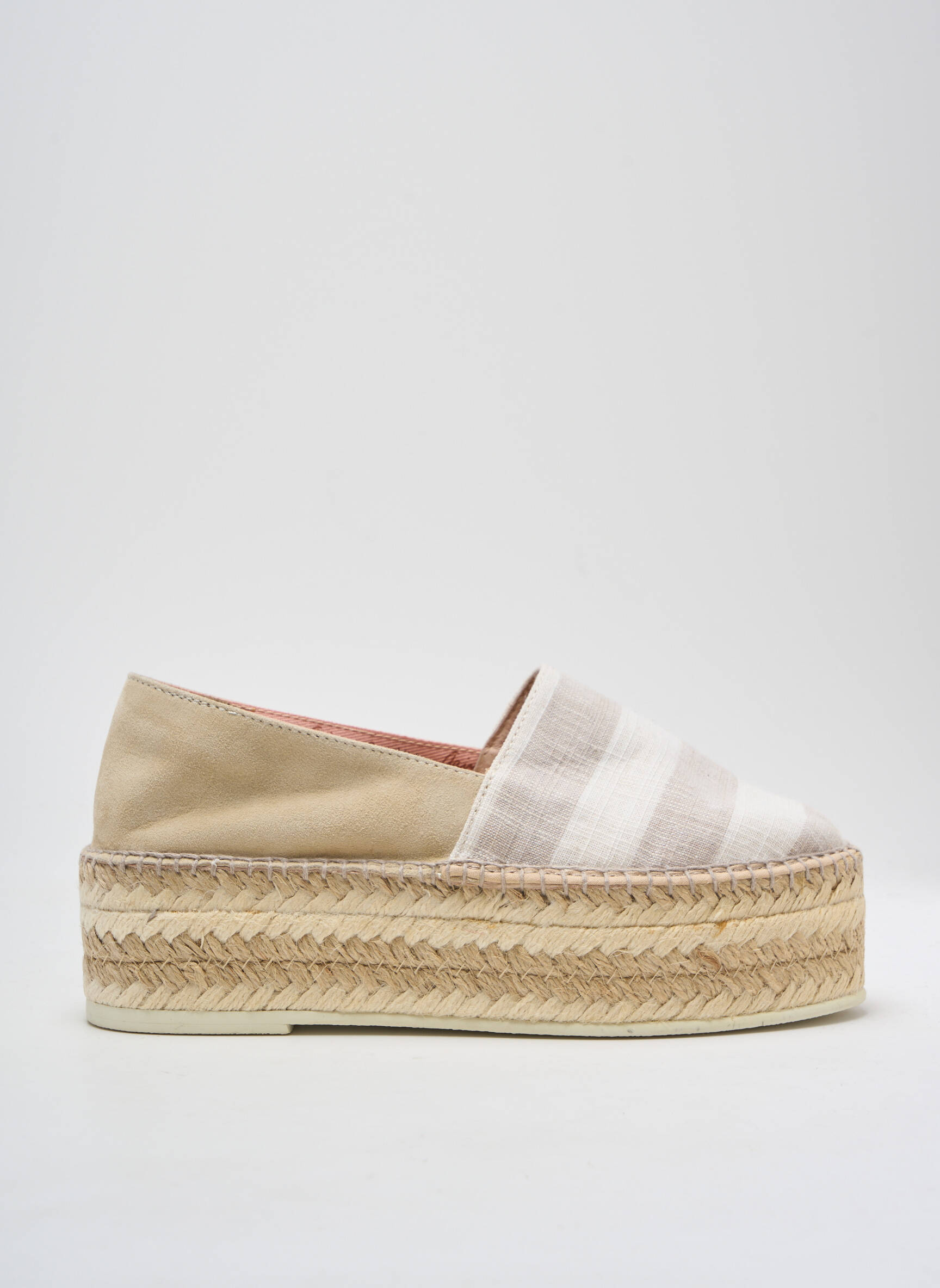 Espadrilės nubuko audinys kulnas nuo 4 iki 6 cm bežinis GAIMO moteris