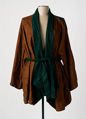 Kimono striukė ilgos rankovės rudas TENDANCE UNIQUE moteris