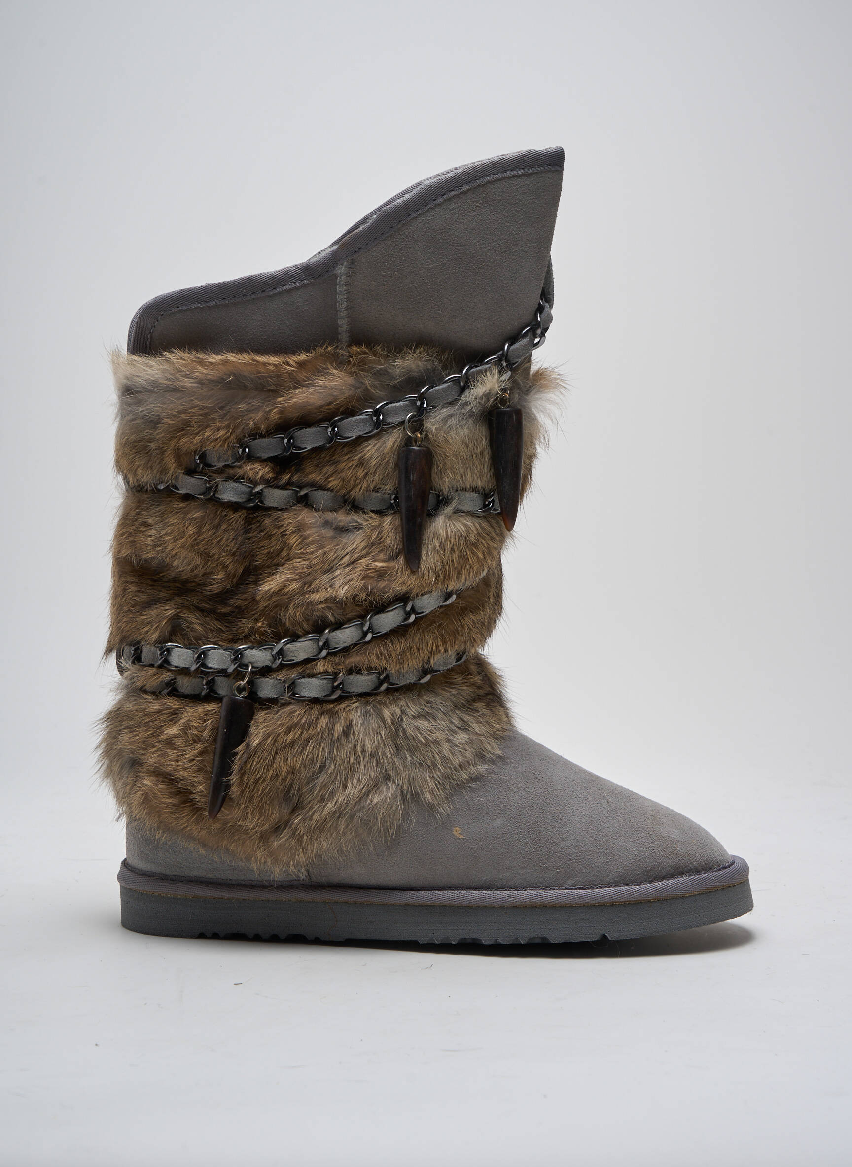 Batai/botai nubuko audinys plokščias kulnas iki 3 cm pilka AUSTRALIA LUXE COLLECTIVE moteris