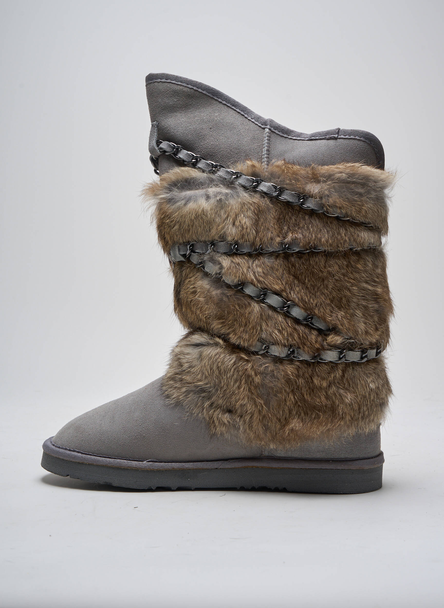 Batai/botai nubuko audinys plokščias kulnas iki 3 cm pilka AUSTRALIA LUXE COLLECTIVE moteris