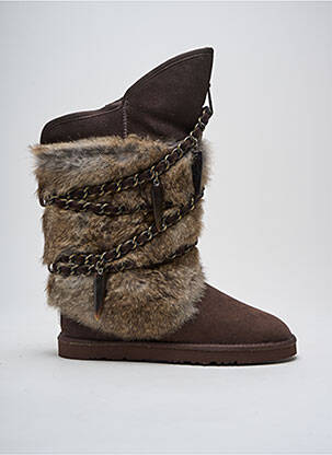 Batai satino audinys plokščias kulnas iki 3 cm rudas AUSTRALIA LUXE COLLECTIVE moteris
