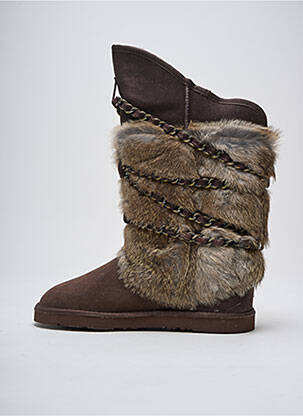 Batai satino audinys plokščias kulnas iki 3 cm rudas AUSTRALIA LUXE COLLECTIVE moteris
