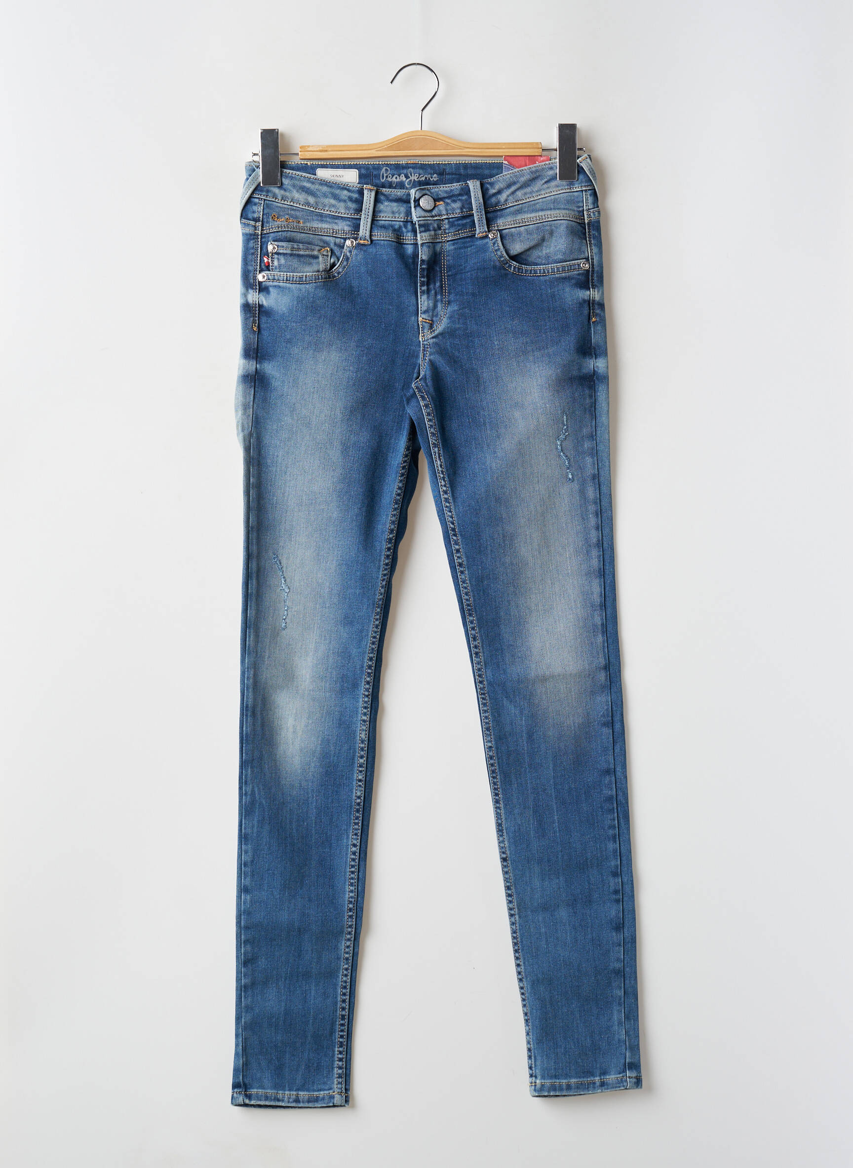 Lieknos džinsai nusidėvėjęs ir išblukęs efektas reguliuojamo dydžio mėlyna PEPE JEANS berniukas