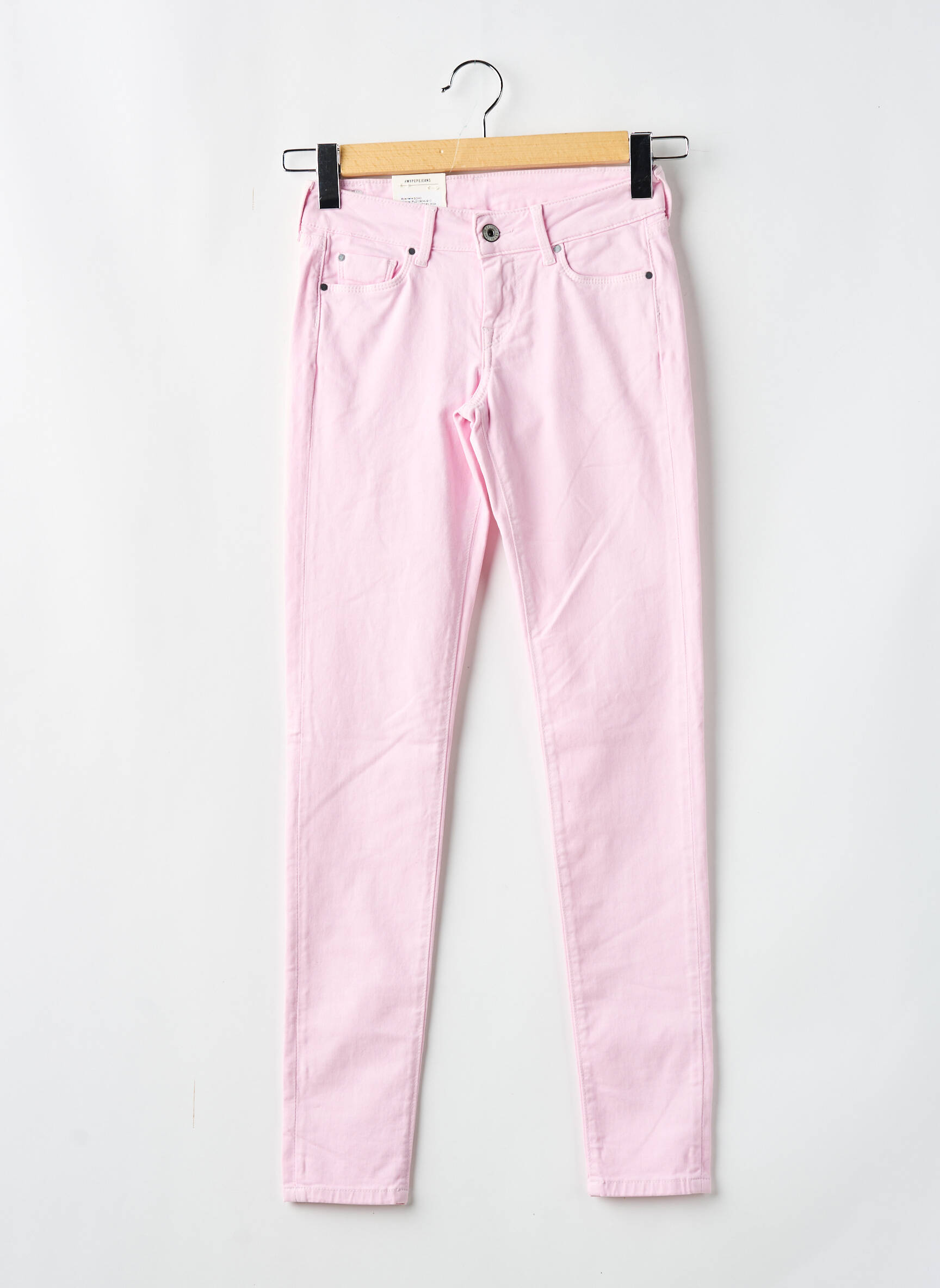Lieknos kelnės popelinos audinys, kuris pasižymi lygiu ir tankiu paviršiumi. normala dydis rožinė PEPE JEANS moteris
