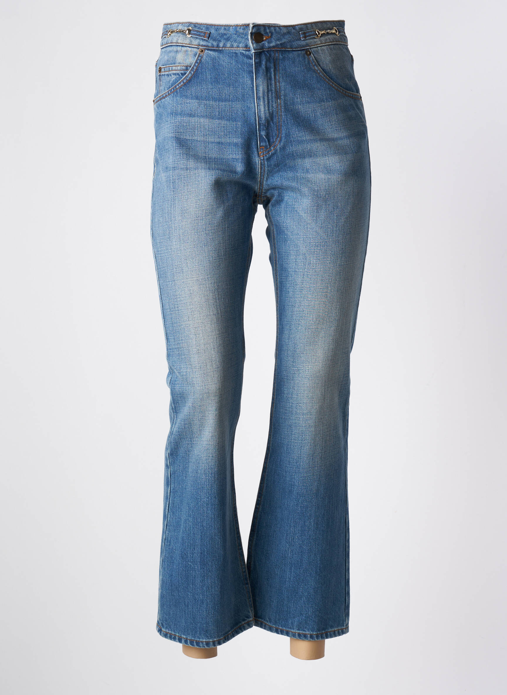 Bootcut džinsai aukšta talija aukšta talija mėlyna ACQUAVERDE moteris