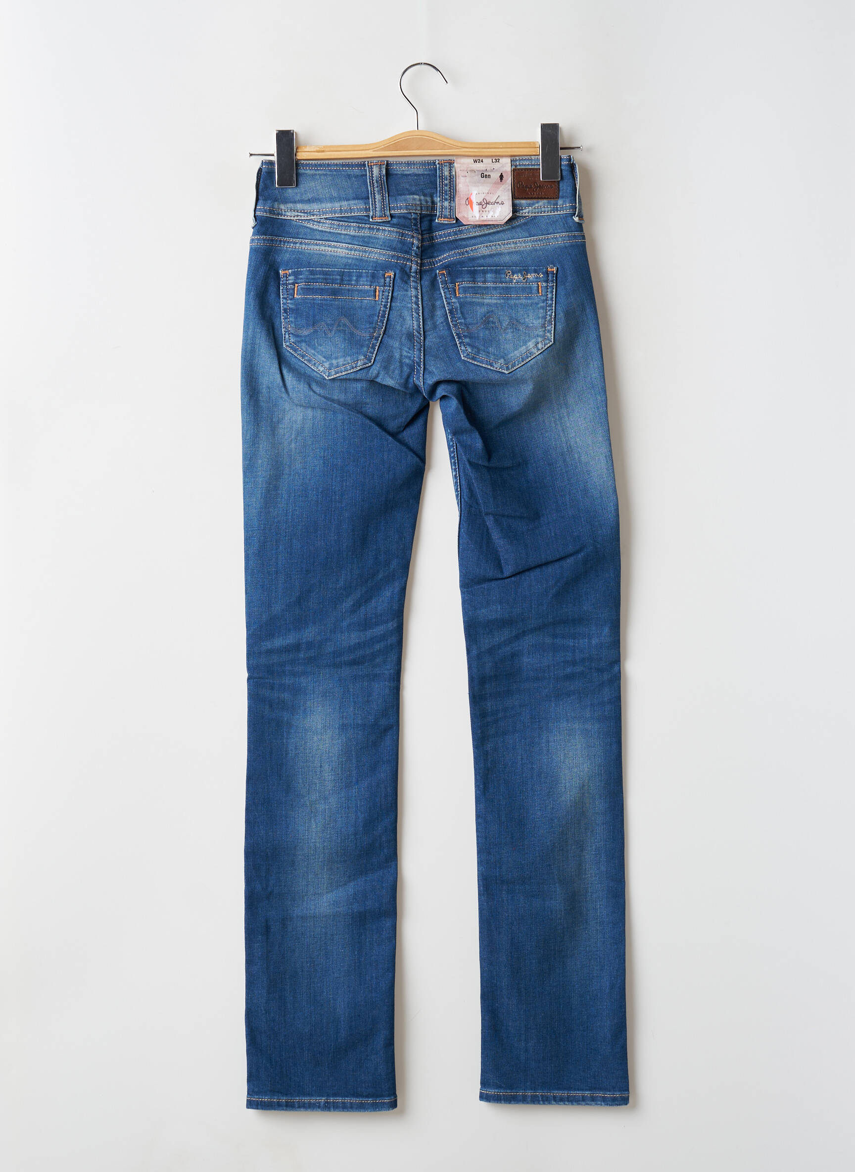 Tiesios kirpimo džinsai tamprumas maža dydžio mėlyna PEPE JEANS moteris