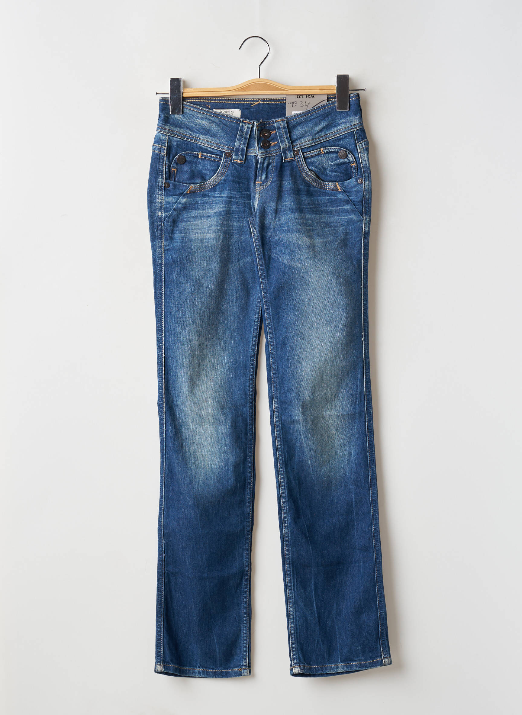 Tiesios kirpimo džinsai tamprumas maža dydžio mėlyna PEPE JEANS moteris