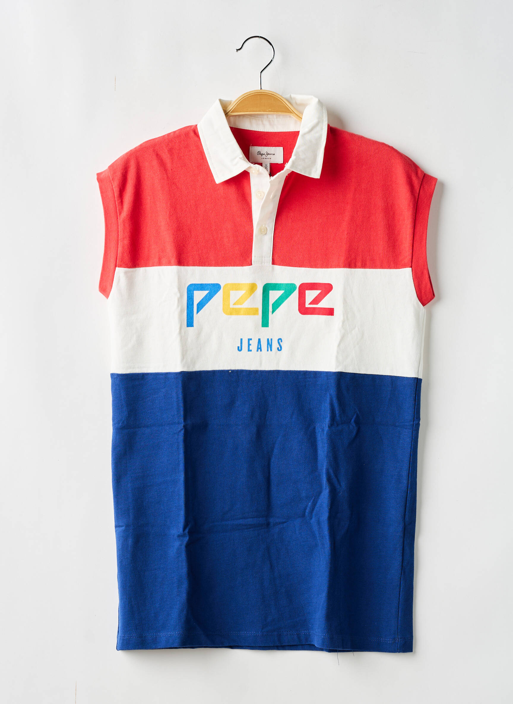 Pusilgių suknelė be rankų be rankų raudona PEPE JEANS mergina