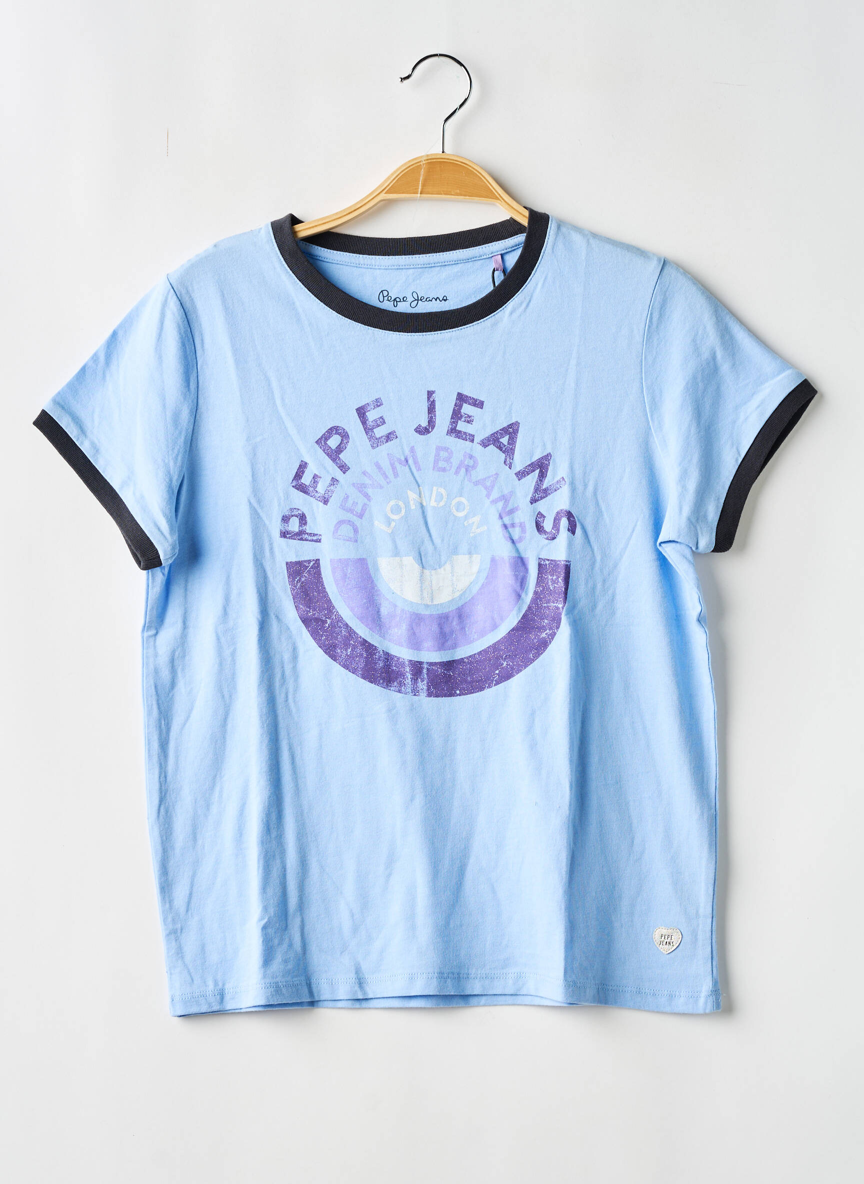 T-marškinys tamprumas trumpas rankovės mėlyna PEPE JEANS mergina