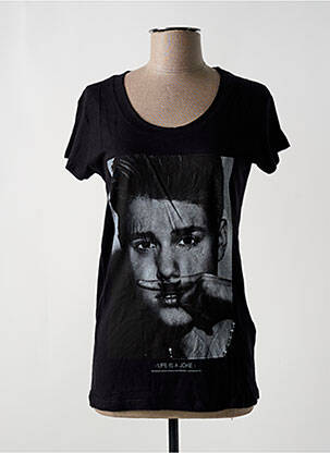 T-marškinys fantazijos raštas trumpas rankovės juodas ELEVEN PARIS moteris