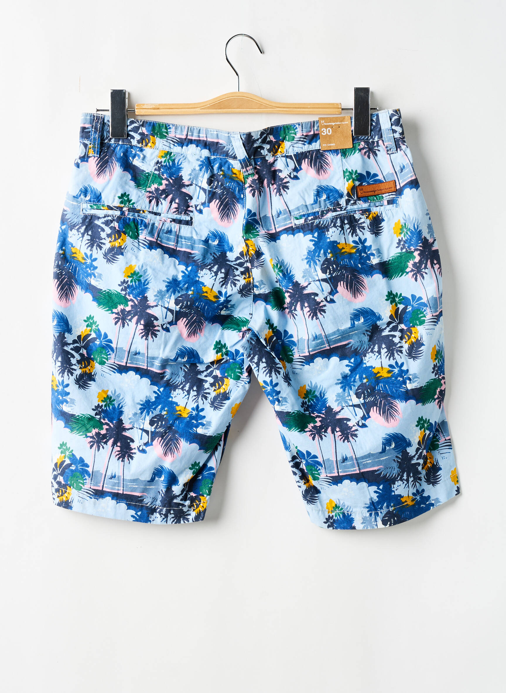 Bermudas popelinos audinys, kuris pasižymi lygiu ir tankiu paviršiumi. normala dydis mėlyna KNOWLEDGE COTTON APPAREL vyras