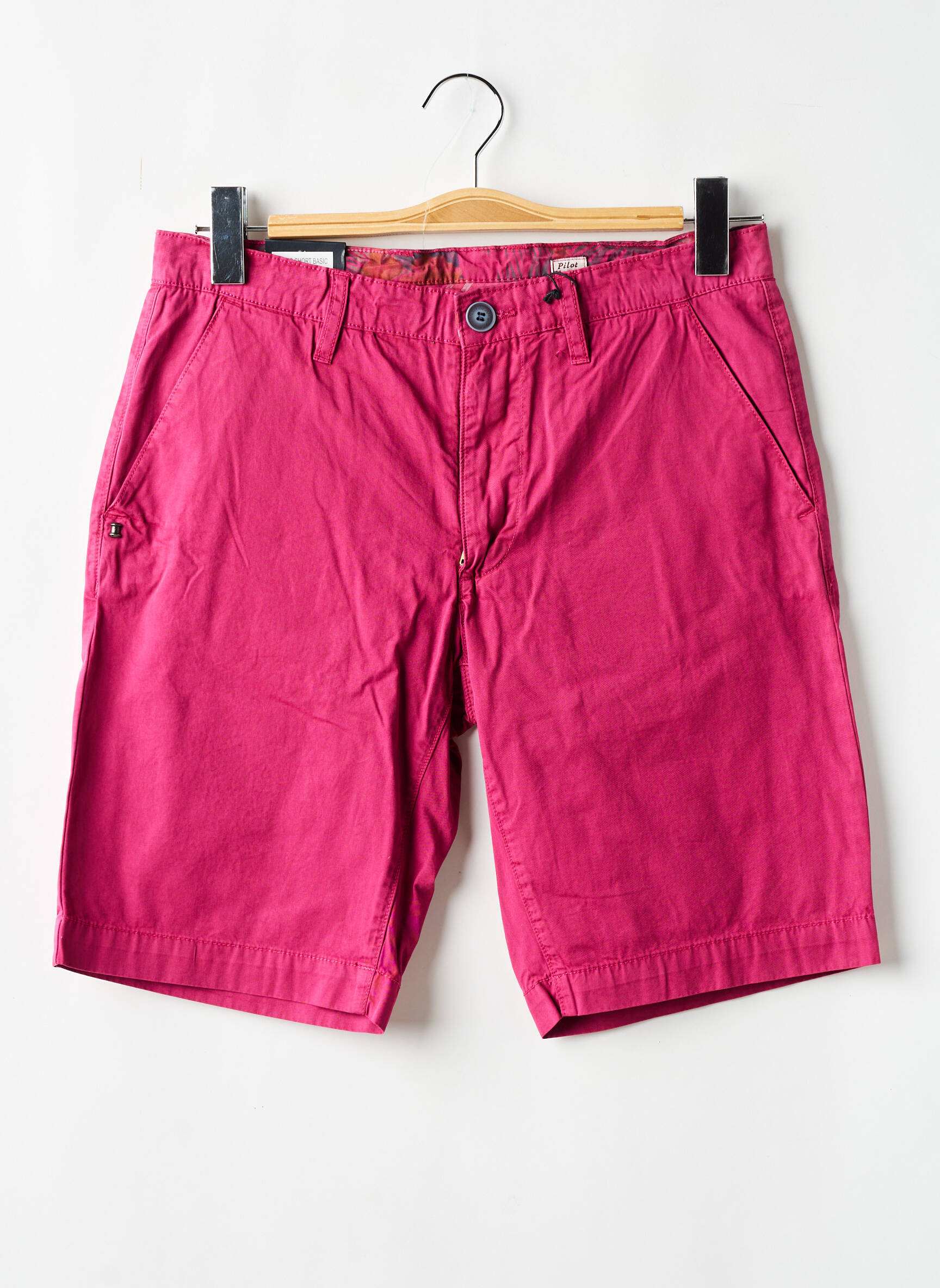 Bermudas popelinos audinys, kuris pasižymi lygiu ir tankiu paviršiumi. normala dydis rožinė RECYCLED ART WORLD vyras