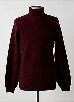 Megztinis su aukštu kaklu tamprumas ilgos rankovės raudona KNITWEAR vyras