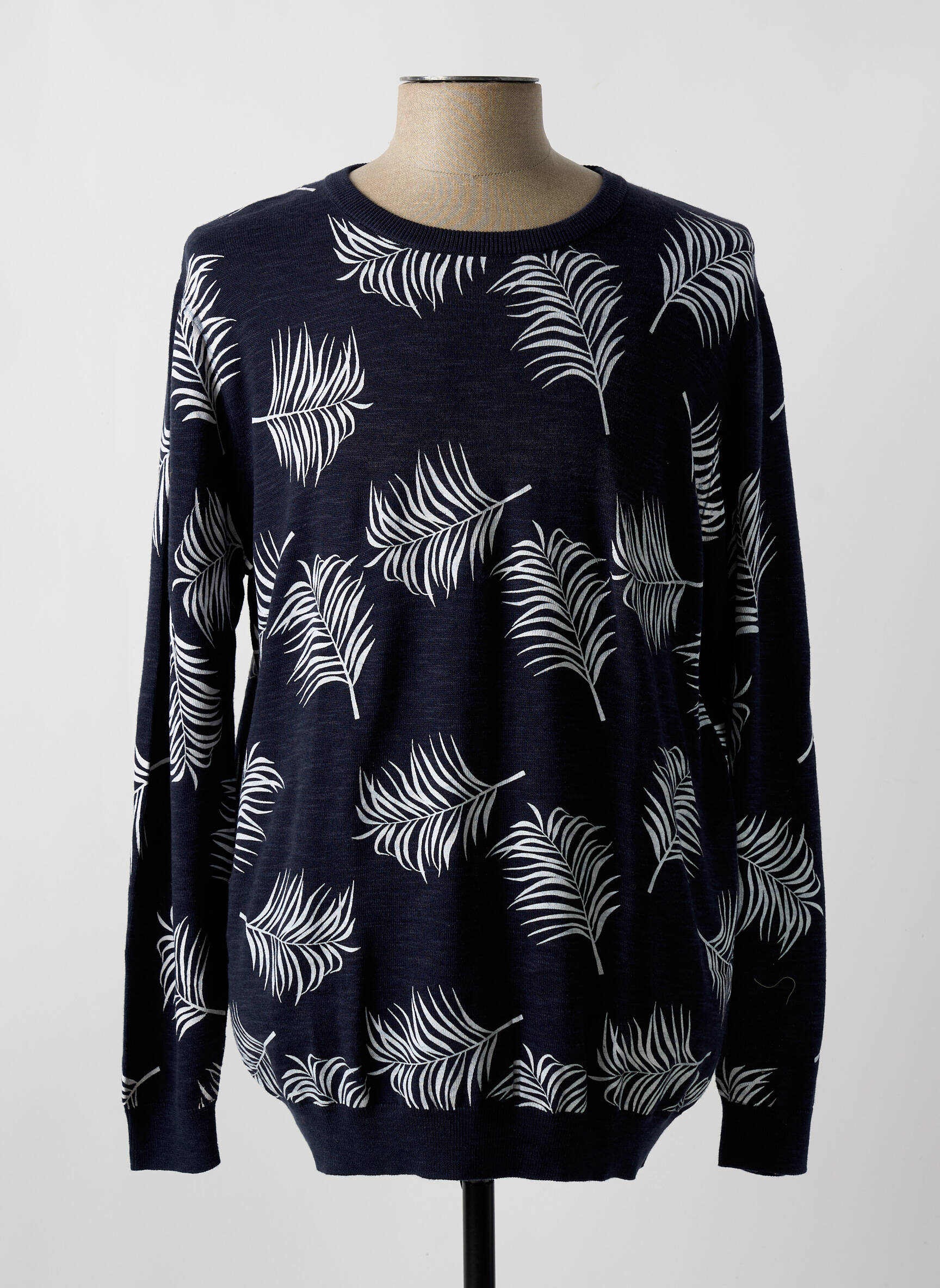 Megztinis chinamas audinys ilgos rankovės mėlyna KNOWLEDGE COTTON APPAREL vyras