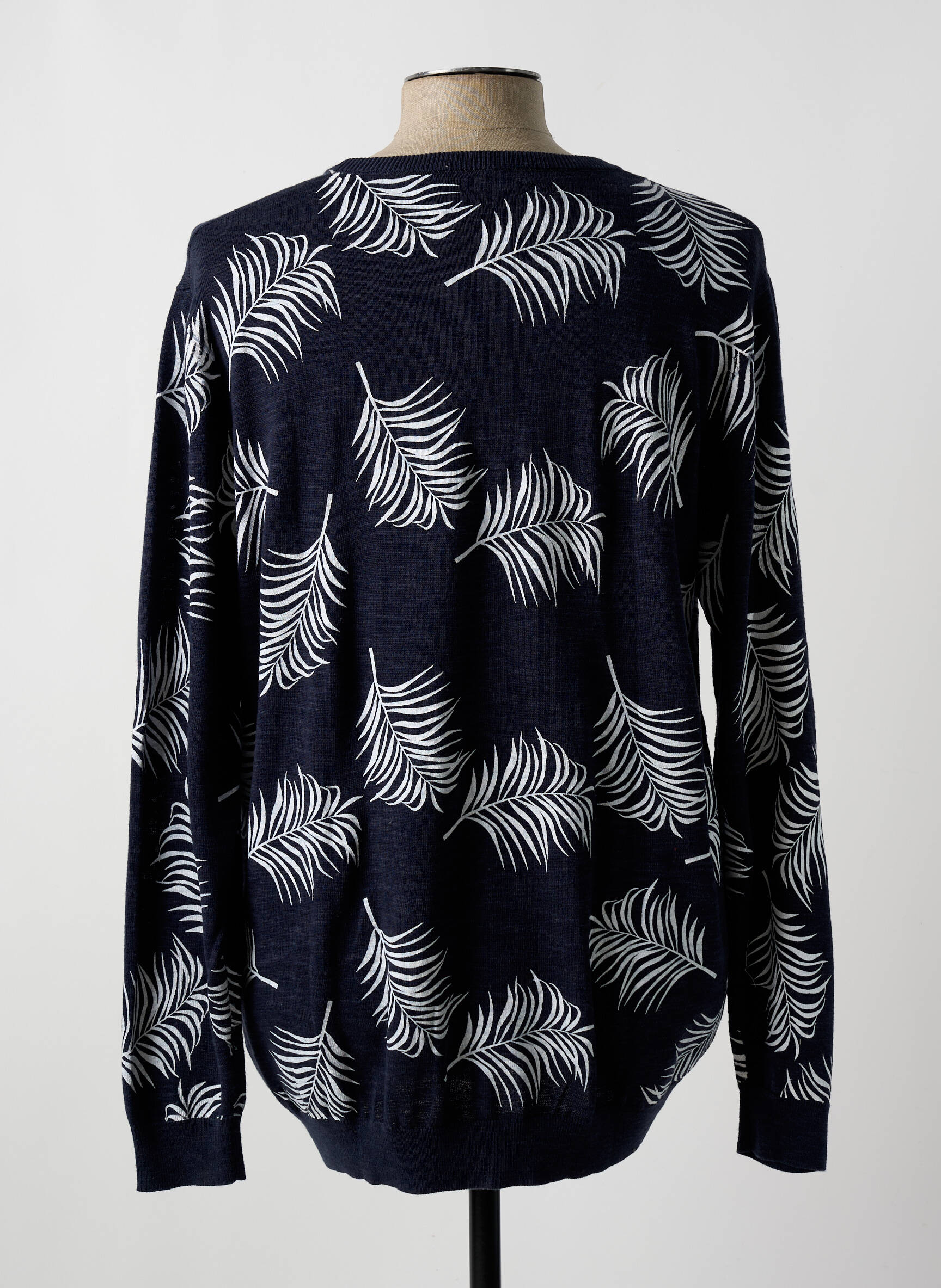 Megztinis chinamas audinys ilgos rankovės mėlyna KNOWLEDGE COTTON APPAREL vyras