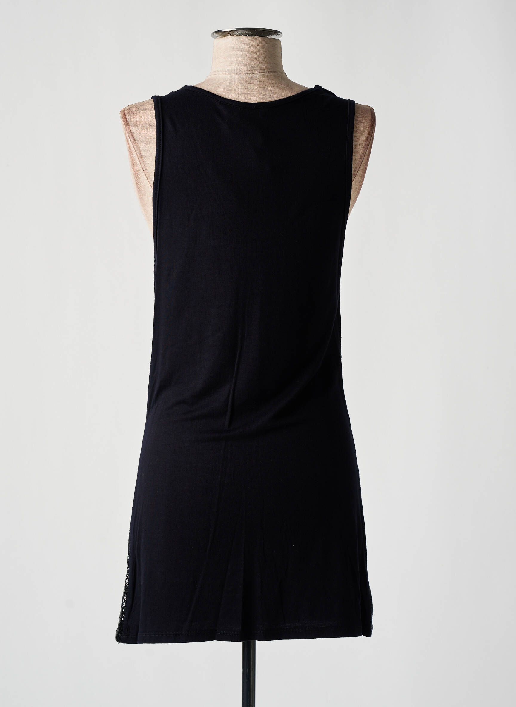 Trumpa suknelė be rankų be rankų juodas LILI LOVELY moteris