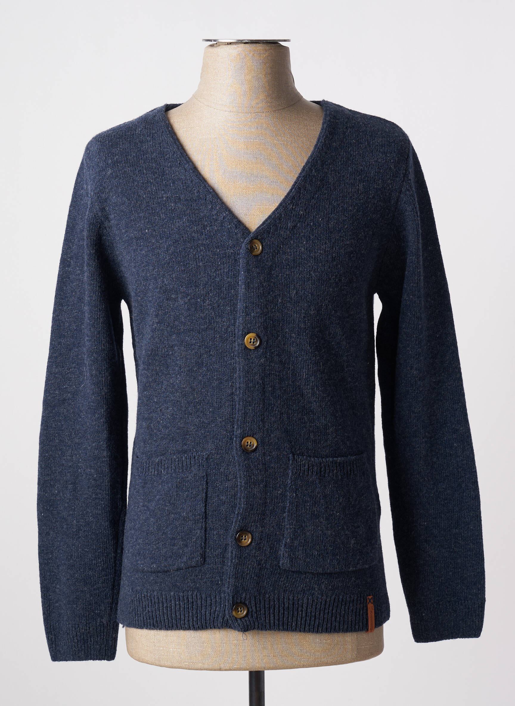 Ilgų rankovių liemenė col v mėlyna KNOWLEDGE COTTON APPAREL vyras