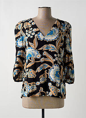 Bluzonai gėlių raštas 3/4 rankovės juodas VERO MODA moteris