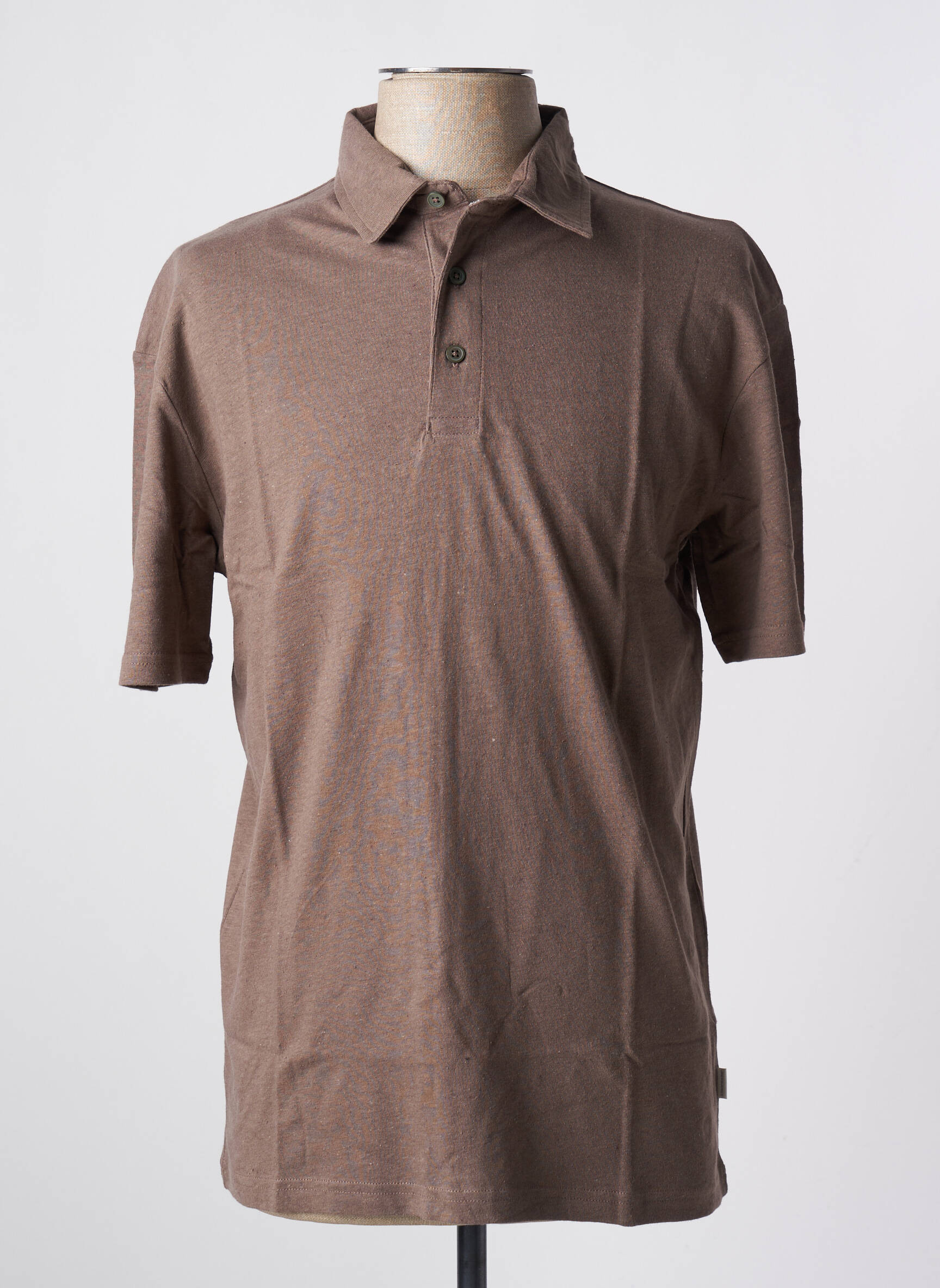 Polo jersey audinys trumpas rankovės rudas JACK & JONES vyras