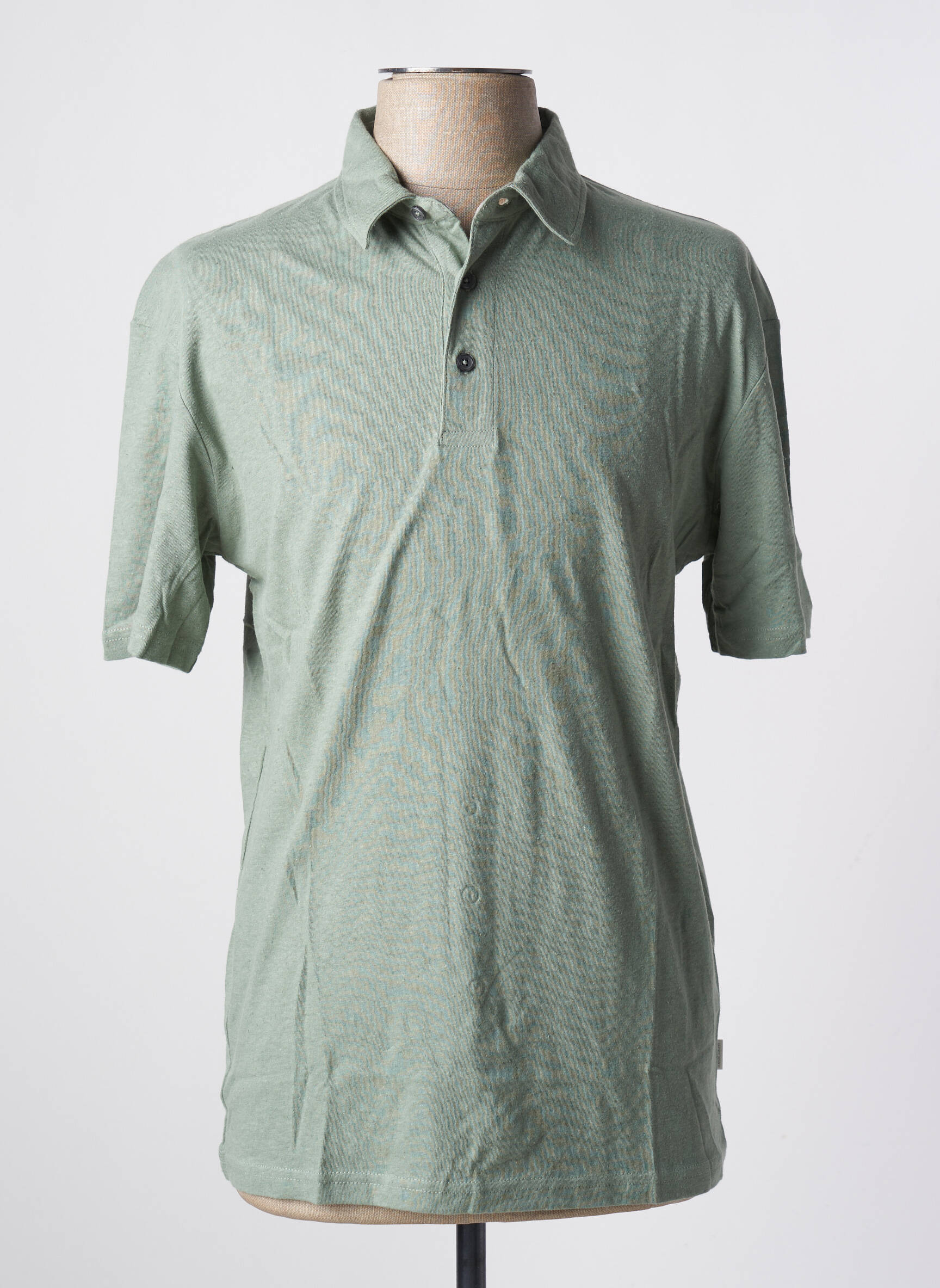 Polo jersey audinys trumpas rankovės žalias JACK & JONES vyras