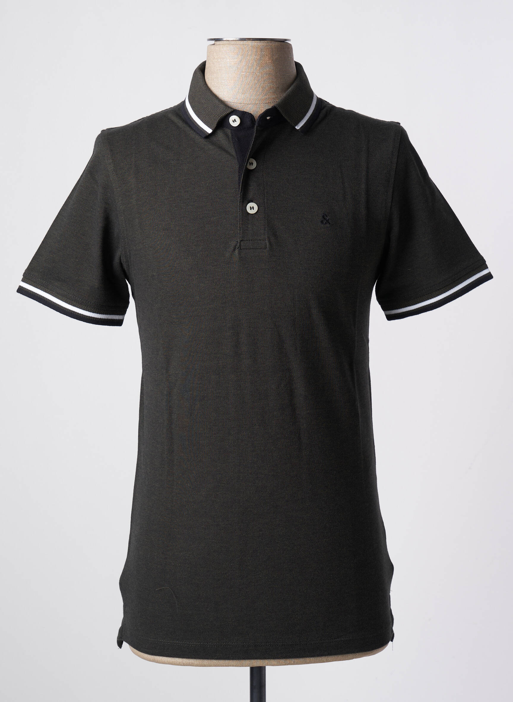 Polo tiesi kirpimas trumpas rankovės žalias JACK & JONES vyras