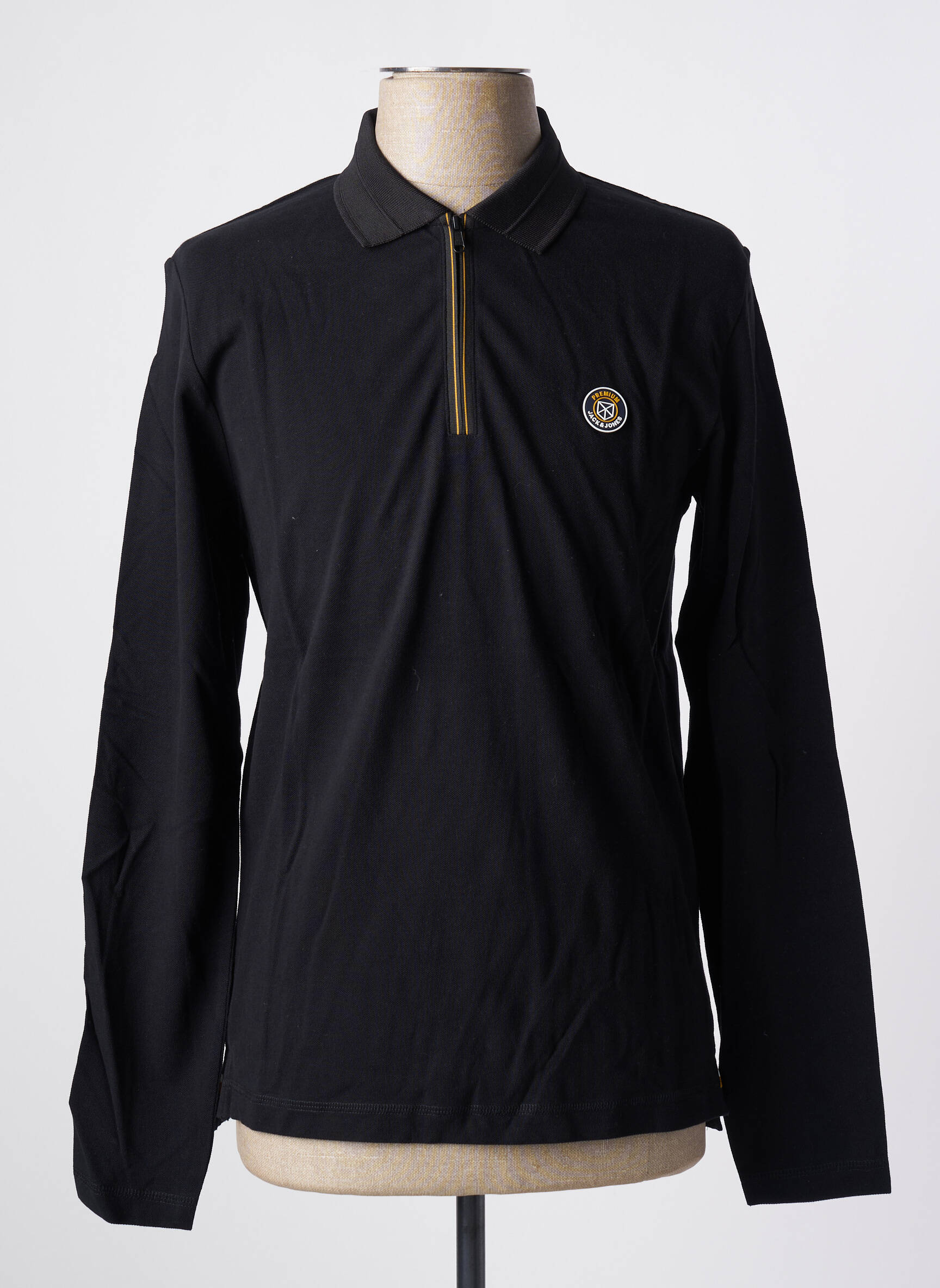 Polo ilgos rankovės ilgos rankovės juodas JACK & JONES vyras