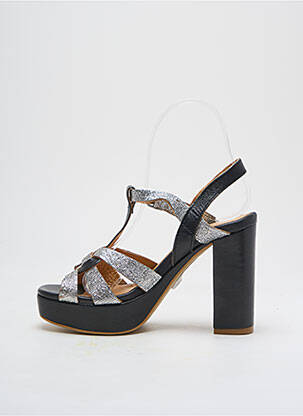 Sandalai/nu pėdos satino audinys kulnas nuo 7 iki 9 cm sidabrinė MINKA DESIGN moteris