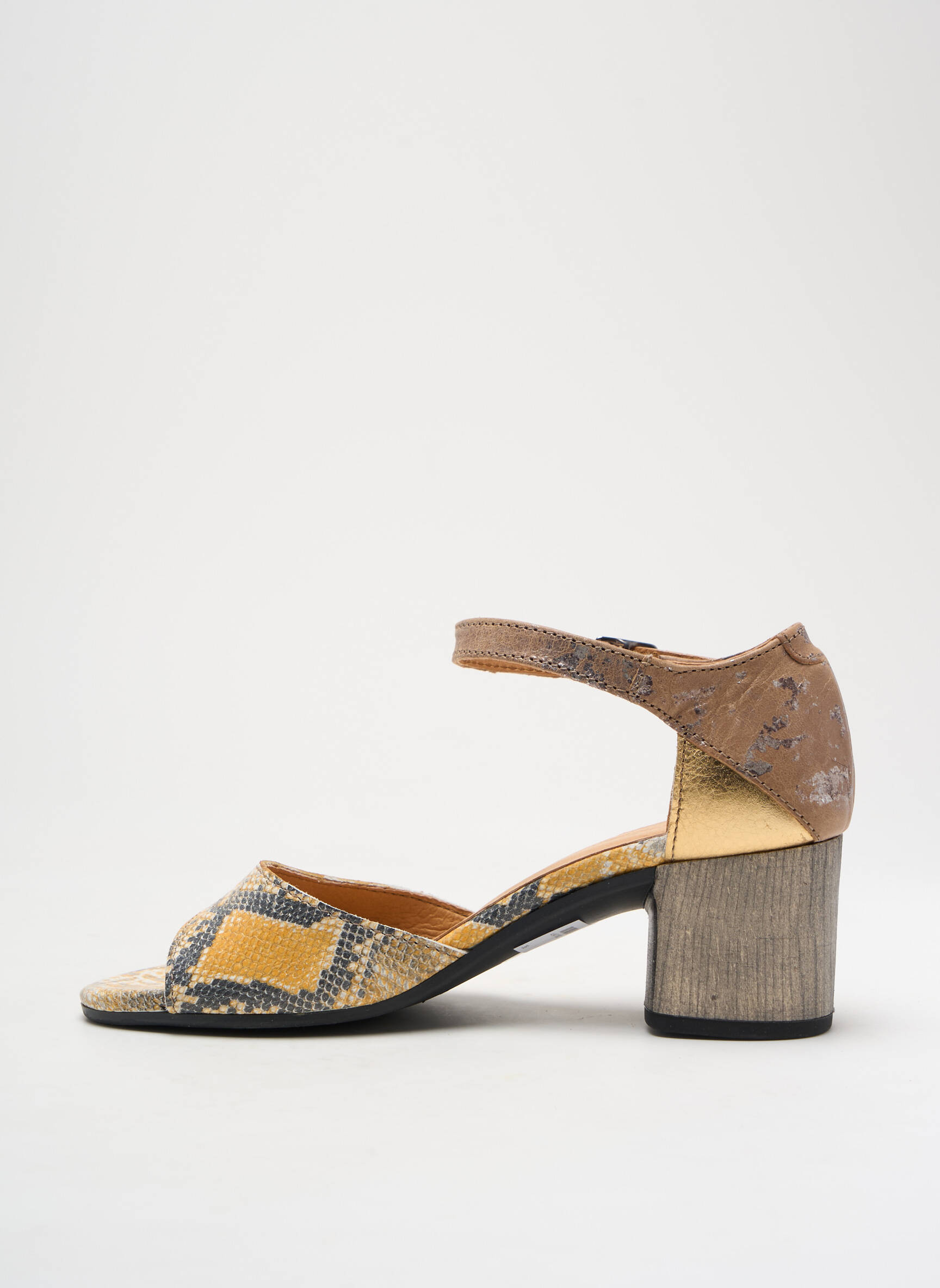 Sandalai/nu pėdos lygus medžiaga kulnas nuo 4 iki 6 cm geltona MINKA DESIGN moteris