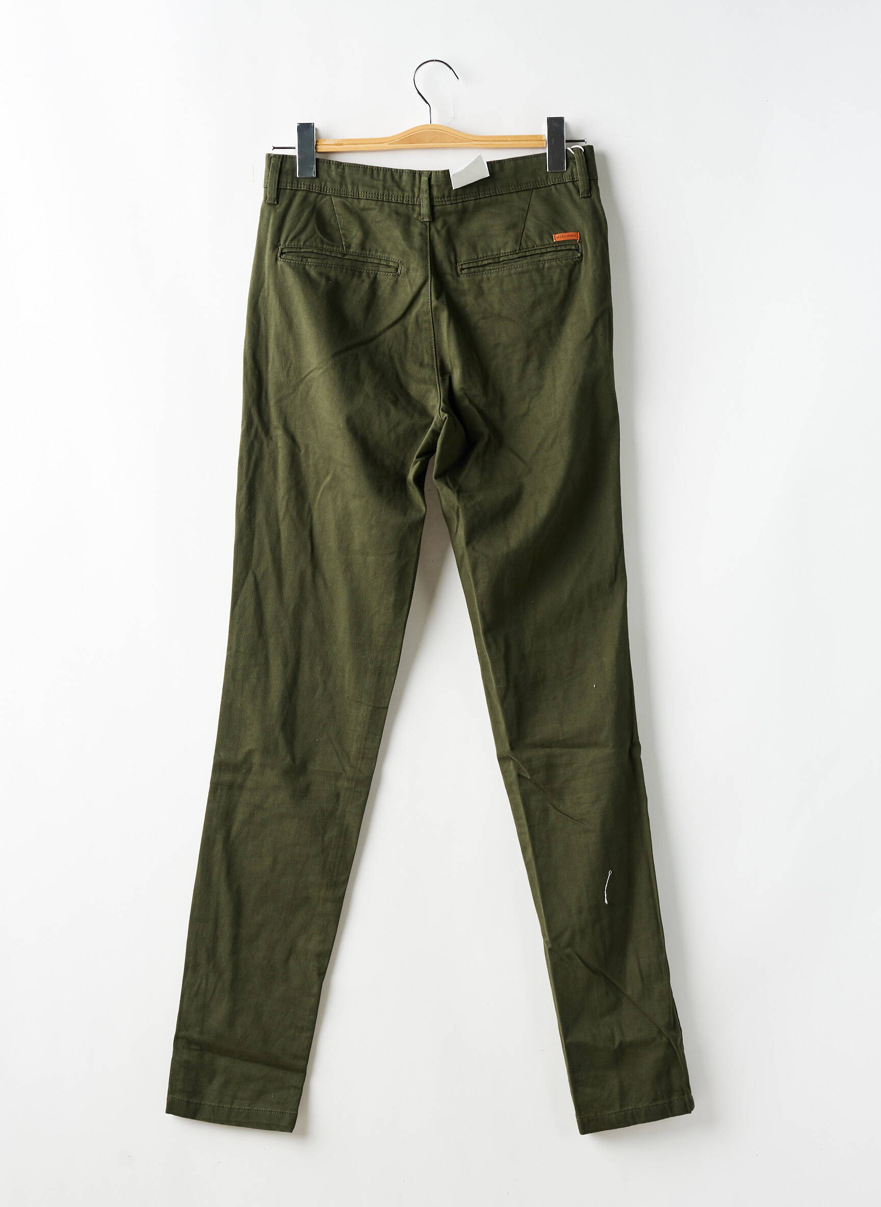 Tiesi kelnė popelinos audinys, kuris pasižymi lygiu ir tankiu paviršiumi. normala dydis tamsiai žalia JACK & JONES vyras