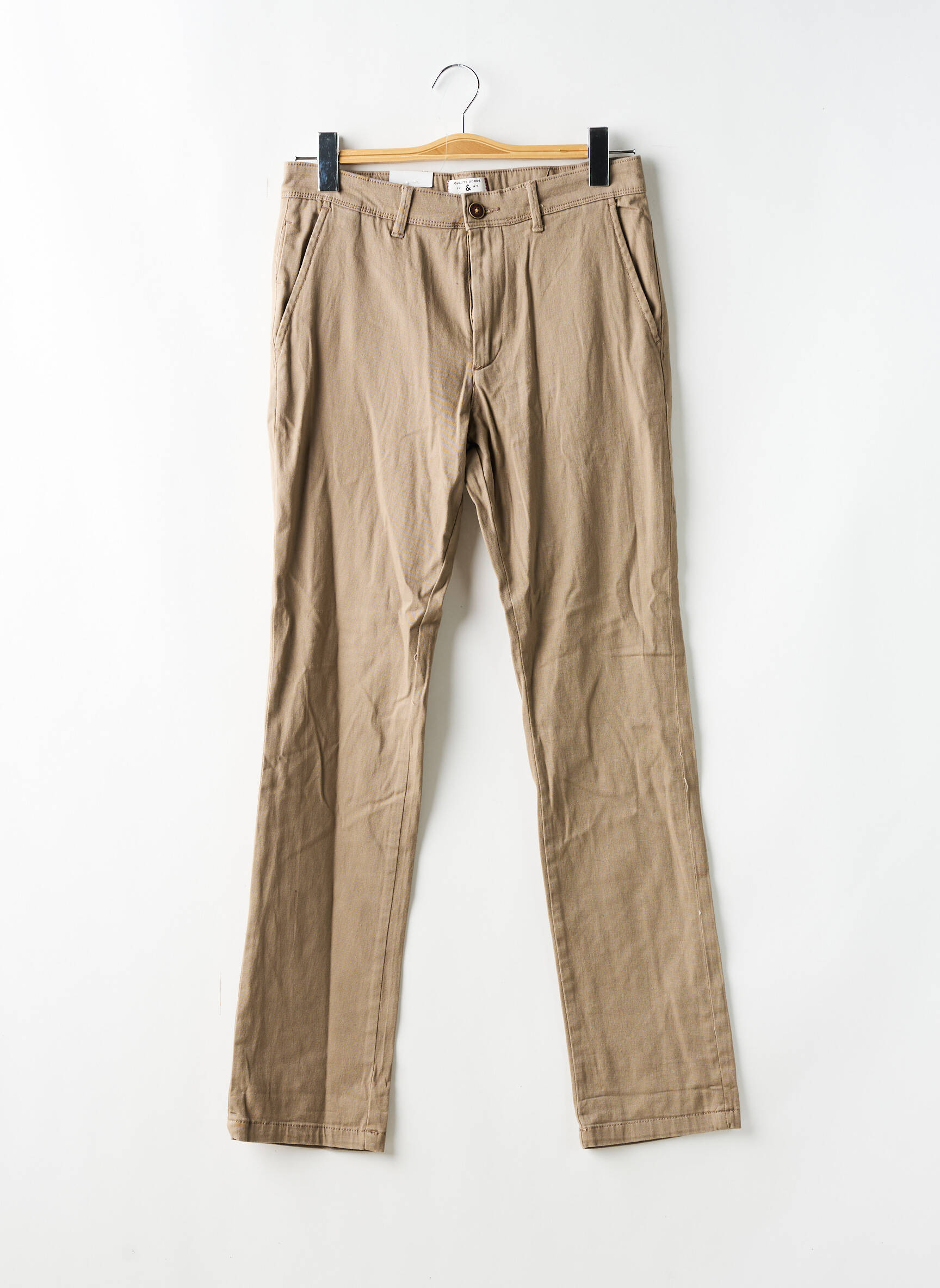 Chino kelnė popelinos audinys, kuris pasižymi lygiu ir tankiu paviršiumi. normala dydis rudas JACK & JONES vyras