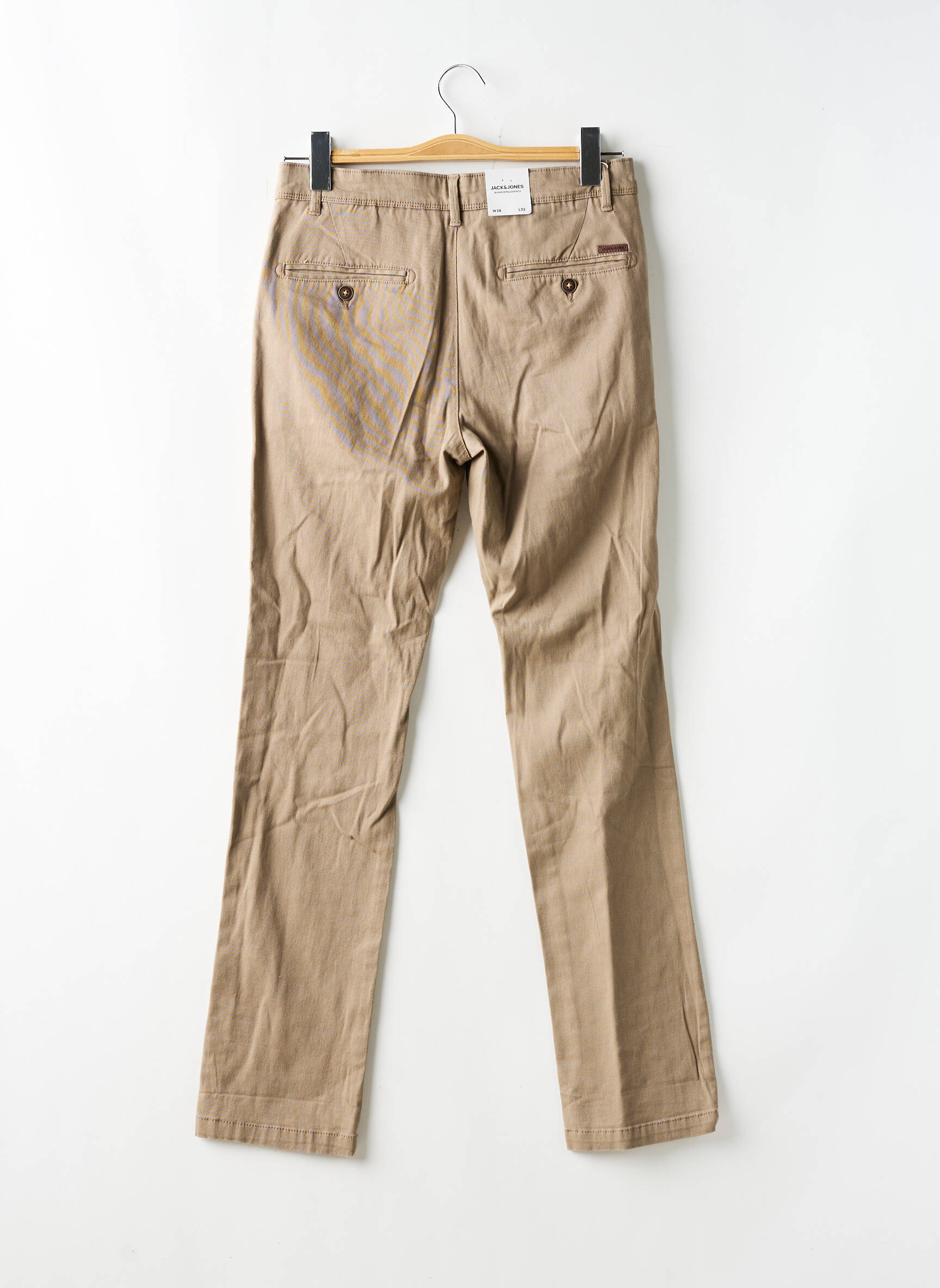 Chino kelnė popelinos audinys, kuris pasižymi lygiu ir tankiu paviršiumi. normala dydis rudas JACK & JONES vyras