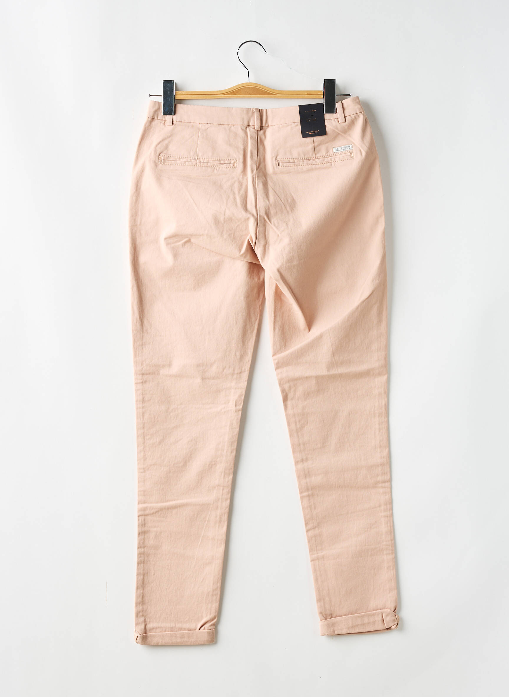 Chino kelnė popelinos audinys, kuris pasižymi lygiu ir tankiu paviršiumi. normala dydis rožinė SCOTCH & SODA moteris