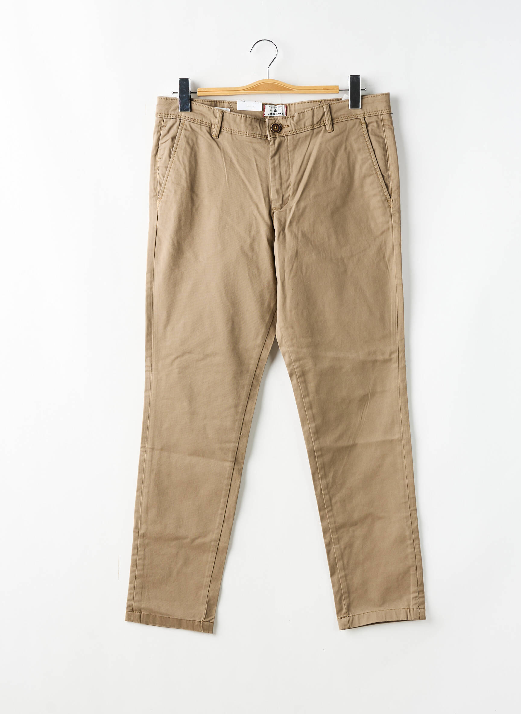 Chino kelnė popelinos audinys, kuris pasižymi lygiu ir tankiu paviršiumi. normala dydis rudas JACK & JONES vyras